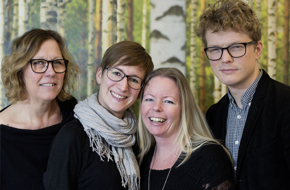 Eva Kristiansson, Louise Schröder, Åsa Samuelsson och Joakim Ehrenberg. Foto: Staffan Larsson