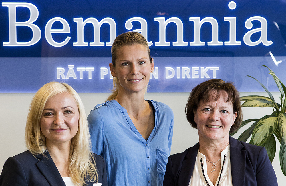 Krista Redin, konsult, Lisa Målberg, konsultchef och Kristina Irvebrant, affärsområdesansvarig på Bemannia. Foto: Thomas Henrikson
