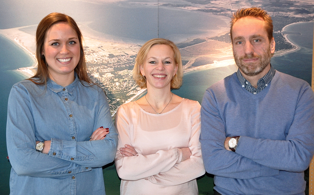 Karin Gullbrandsson, Caroline Almgren och Mikael Franzén trivs med arbetet på socialtjänsten i Vellinge.