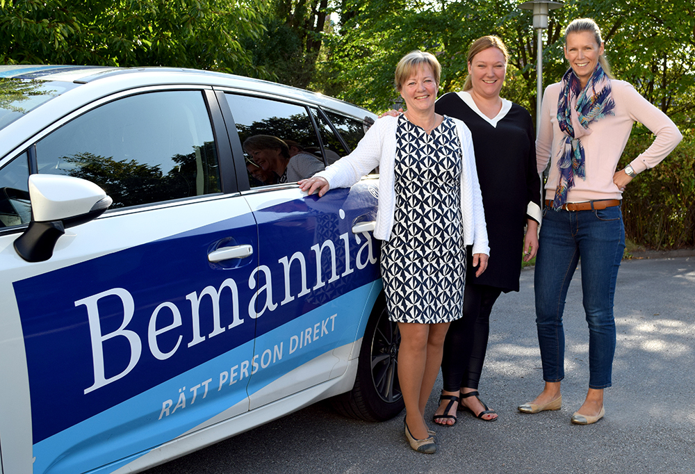 Kristina Irvebrandt, affärsområdesansvarig, Jenny Andersson, konsultchef och Lisa Målberg, konsultchef vid Bemannia.
